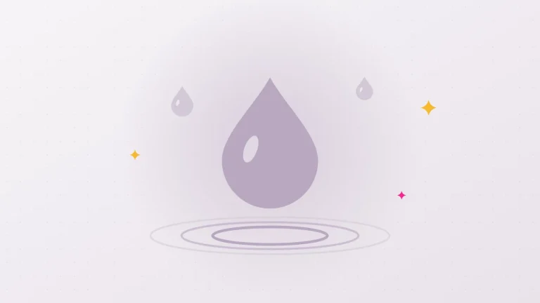 Illustration of a large clear drop and concentric ripples below it, to talk about female ejaculation without showing anything explicit