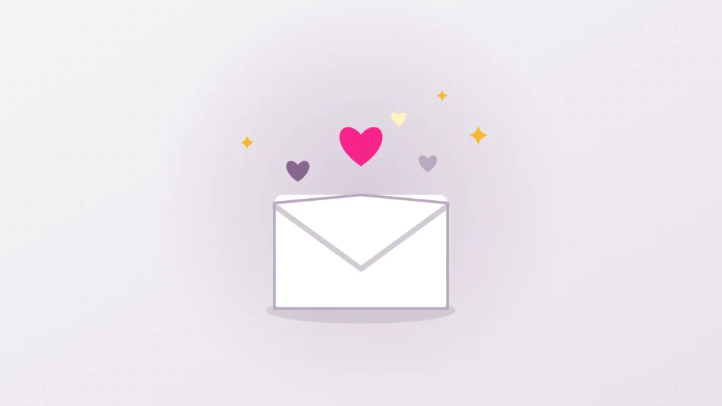 Illustration d'une enveloppe ouverte d'où s'envolent des cœurs, pour évoquer les langages de l'amour et les messages qu'on envoie sans toujours être compris