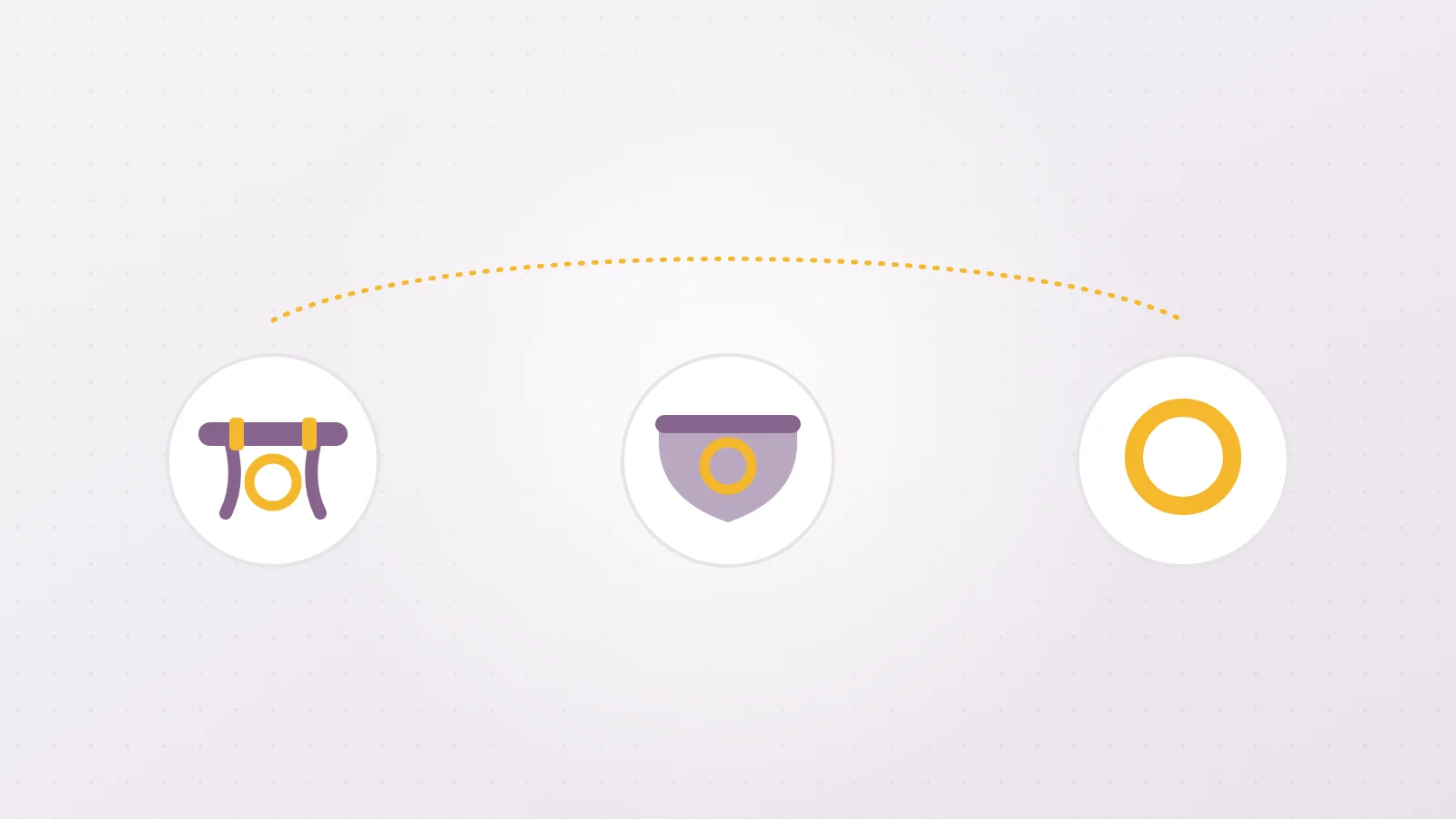 Diagram of the three ways to wear a strap-on: the strap harness, the harness brief and the single ring of a strapless model