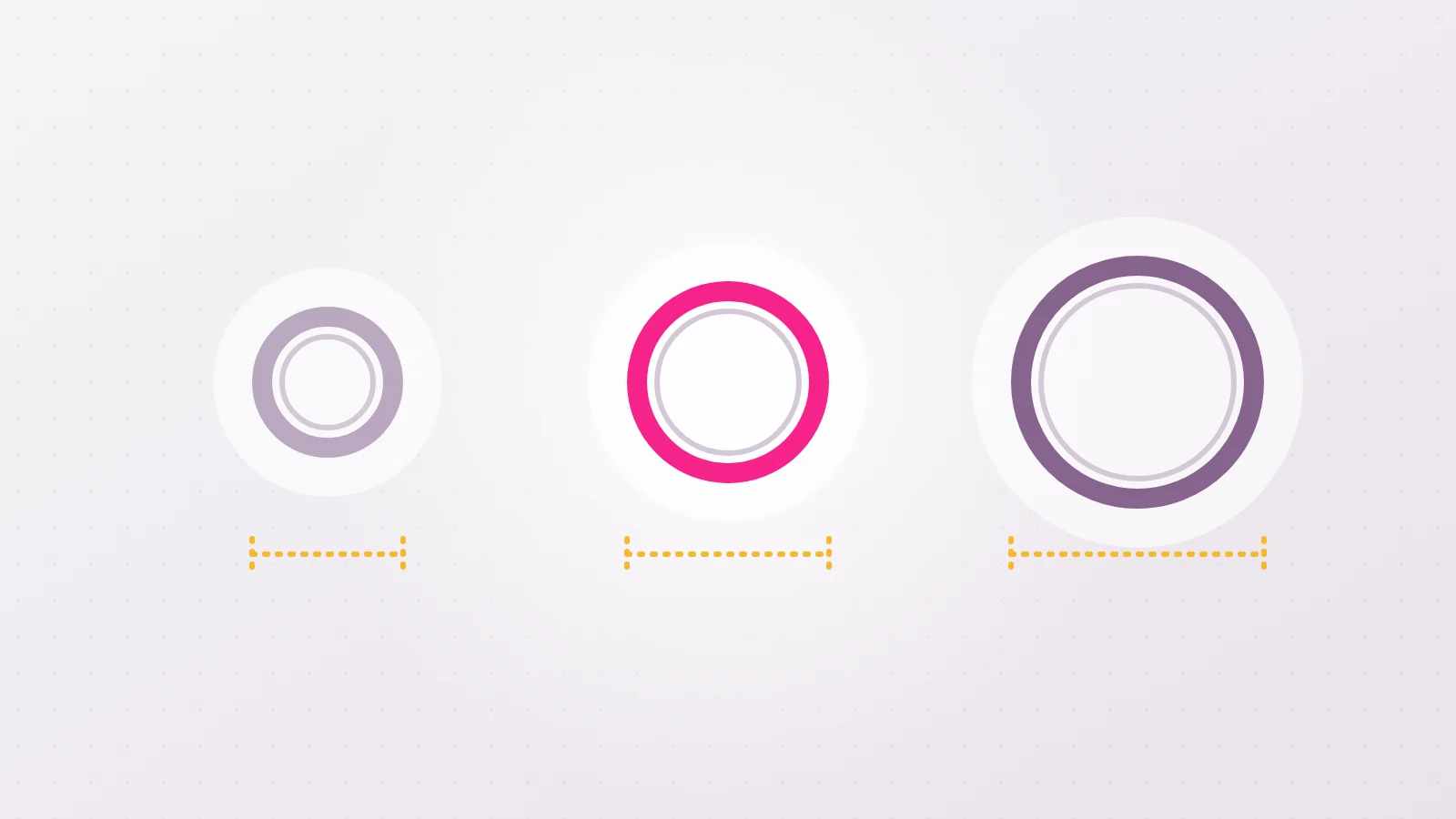 Diagram of nominal width: three rings from the narrowest to the widest with their measurement, to find the best condoms for your size