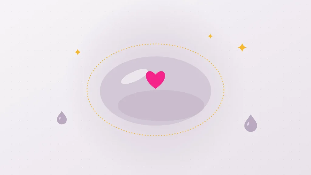 Illustration d'une large zone douce cerclée d'un pointillé doré avec un cœur au centre, pour rappeler que le point G est une région et non un point précis